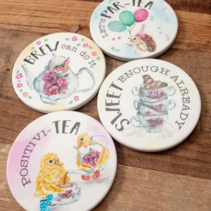 Tea Party Ceramic Coaster Set – Forest Family