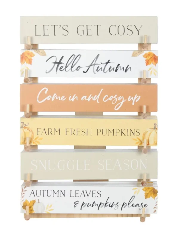 Autumn Block Sign Collection – 36 Pieces with Display - Image 2
